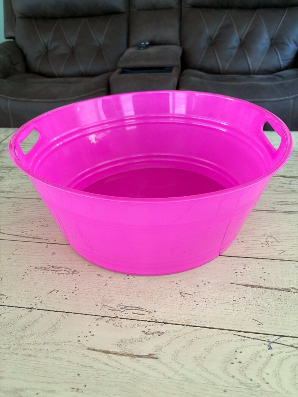 17.6" Pink Plastic Party Tub with Handles